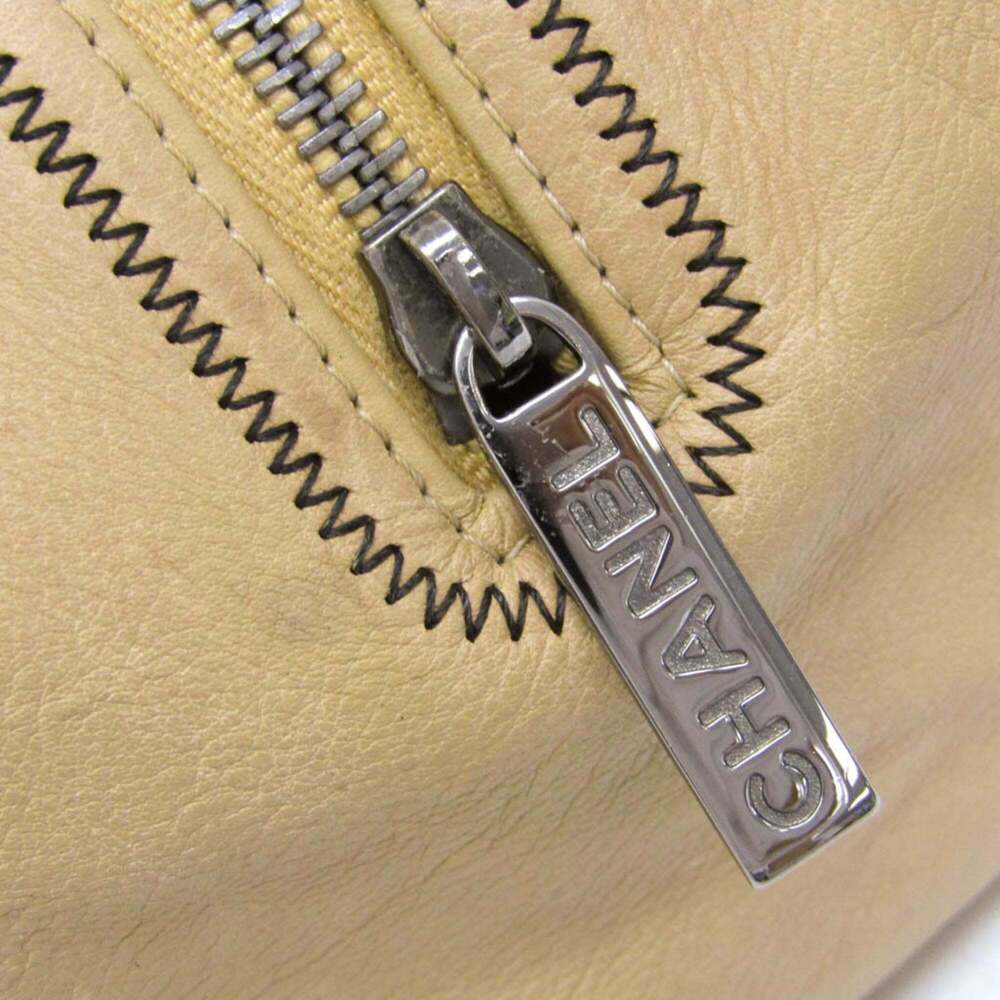 CHANEL Cream Leather Boston Bag - Picture 11 of 16